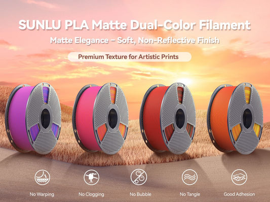 Introducing SUNLU 2025 PLA Matte Dual-Color Filament – A Breakthrough in Esthetic 3D Printing