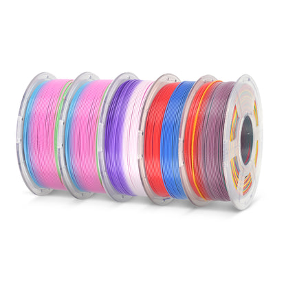 PLA Rainbow and SILK Rainbow 3D Printer Filament 1KG*5 Combo