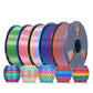 PLA Rainbow and SILK Rainbow 5KG Filament Bundle, 1KG per Roll, 5 Packs Bundle