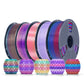 PLA Rainbow and SILK Rainbow 5KG Filament Bundle, 1KG per Roll, 5 Packs Bundle