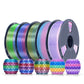 PLA Rainbow and SILK Rainbow 5KG Filament Bundle, 1KG per Roll, 5 Packs Bundle