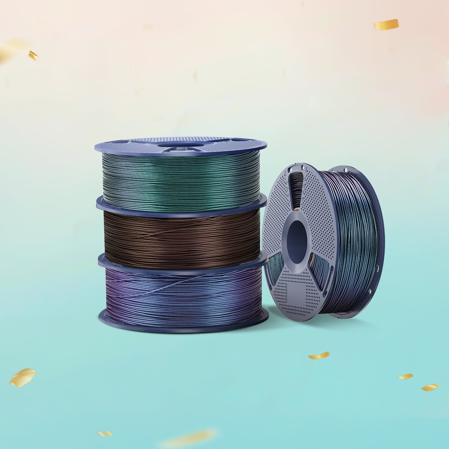 SUNLU PLA Galaxy Esthenic Filament 1KG, Color-Shifting PLA Filament, Sparkling Ultrafine Pearlescent Powder