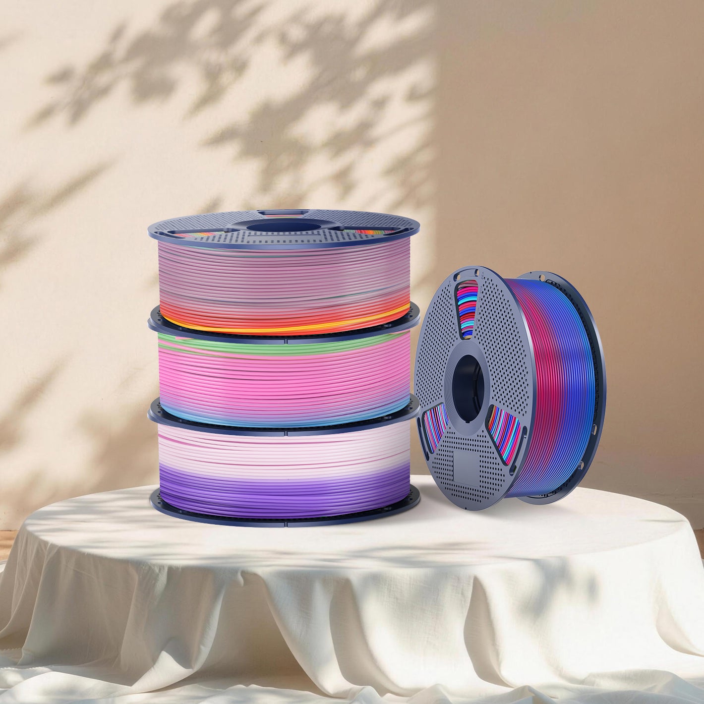 [MOQ: 3 Rolls] PLA Rainbow and PLA Transparent Rainbow and SILK Rainbow Filament 1KG