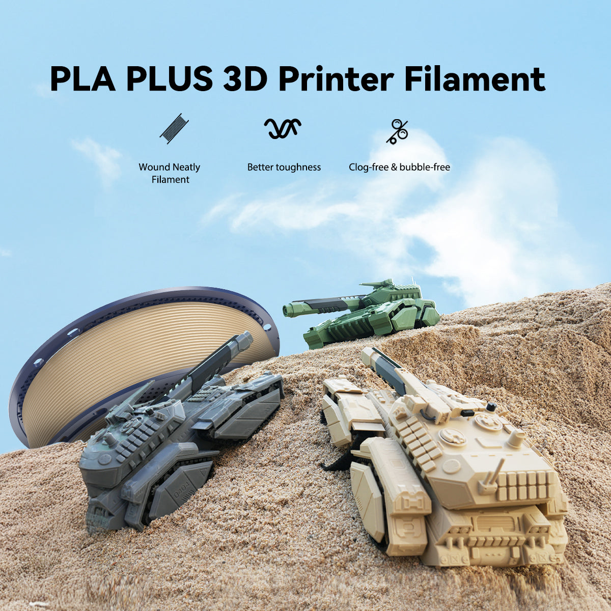 [MOQ: 3 Rolls] PLA+(PLA Plus) Filament 1KG