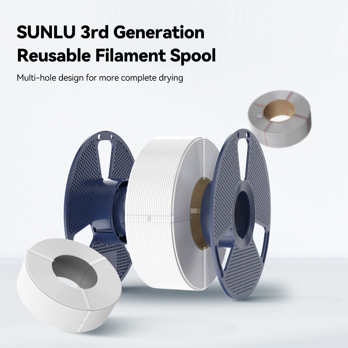 [Refill Freely, No Spool Waste] SUNLU Refill Filament 1KG, Compatible with 2025 SUNLU Third-Generation Reusable Spool & Bambu Lab Reusable Spool