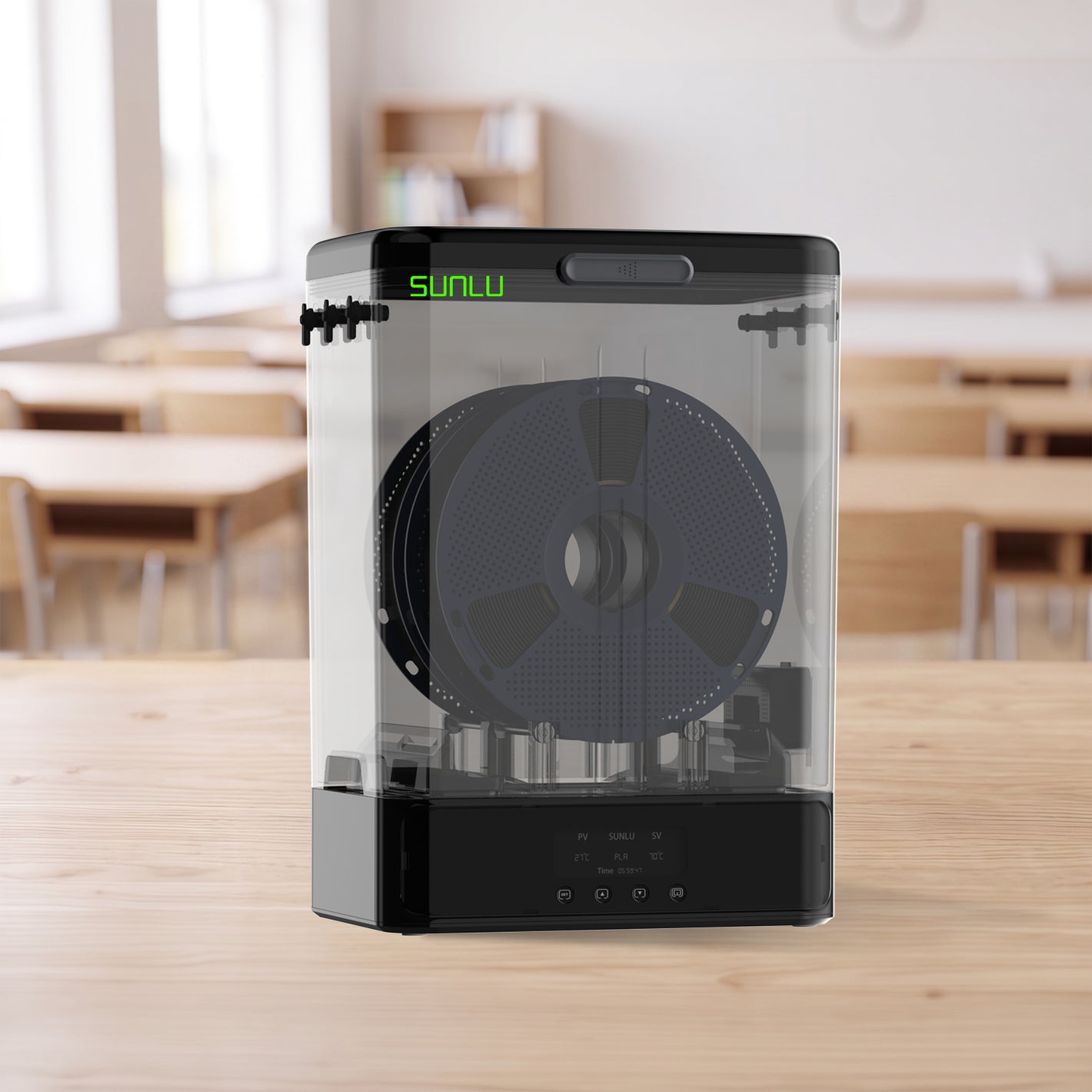 SUNLU FilaDryer SP2, 2-in-1 Filament Dryer Combine with Storage Box, Up to 70℃(158°F) Drying and Seamless Storage, Compatible with spool size 1kg×2 or 2kg×1 or 3kg×1