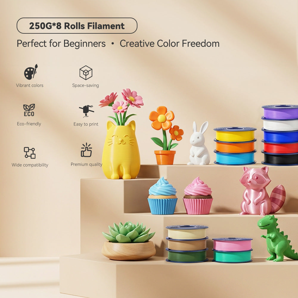 3D Printing Filament 250g*8 Rolls, Mini Spool for 3D Printers