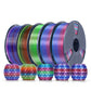 PLA Rainbow and SILK Rainbow 5KG Filament Bundle, 1KG per Roll, 5 Packs Bundle