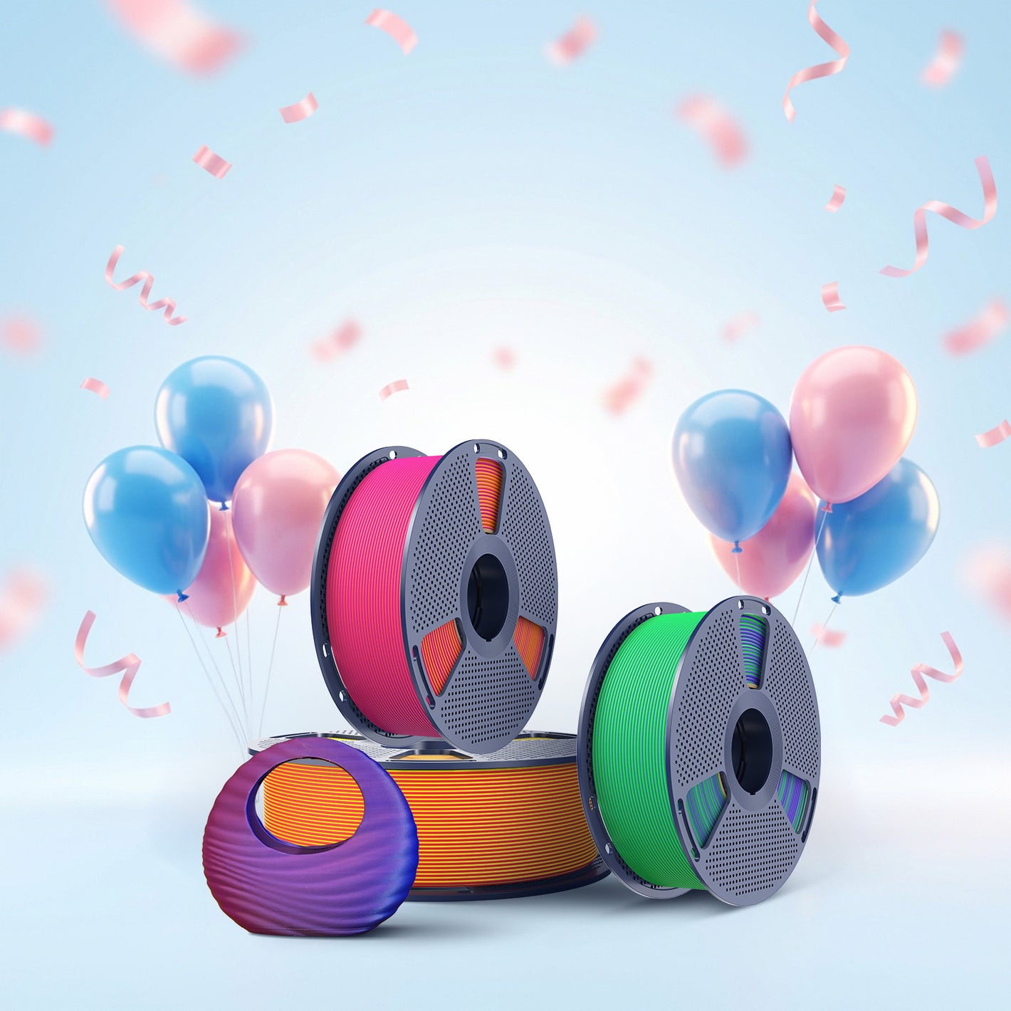 Exclusive VIP Access, SUNLU PLA Matte Dual-Color 3D Printer Esthenic Filament 1KG, Seamless Two-Tone Shifts & Soft Matte Finish