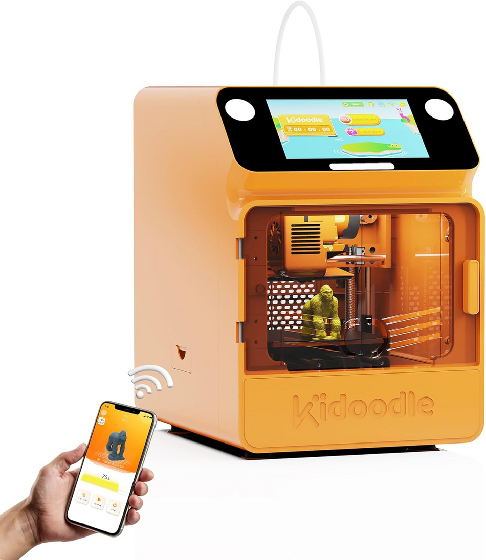 Kidoodle MiniBox A1: 3D Printer for Kids, Unleash Creativity with Kidoodle, 600mm/s High Speed, AutoLiv/Design Safe for Kids/5" Touch Screen, Wi-Fi/App Control, Easy to Install at Home/School