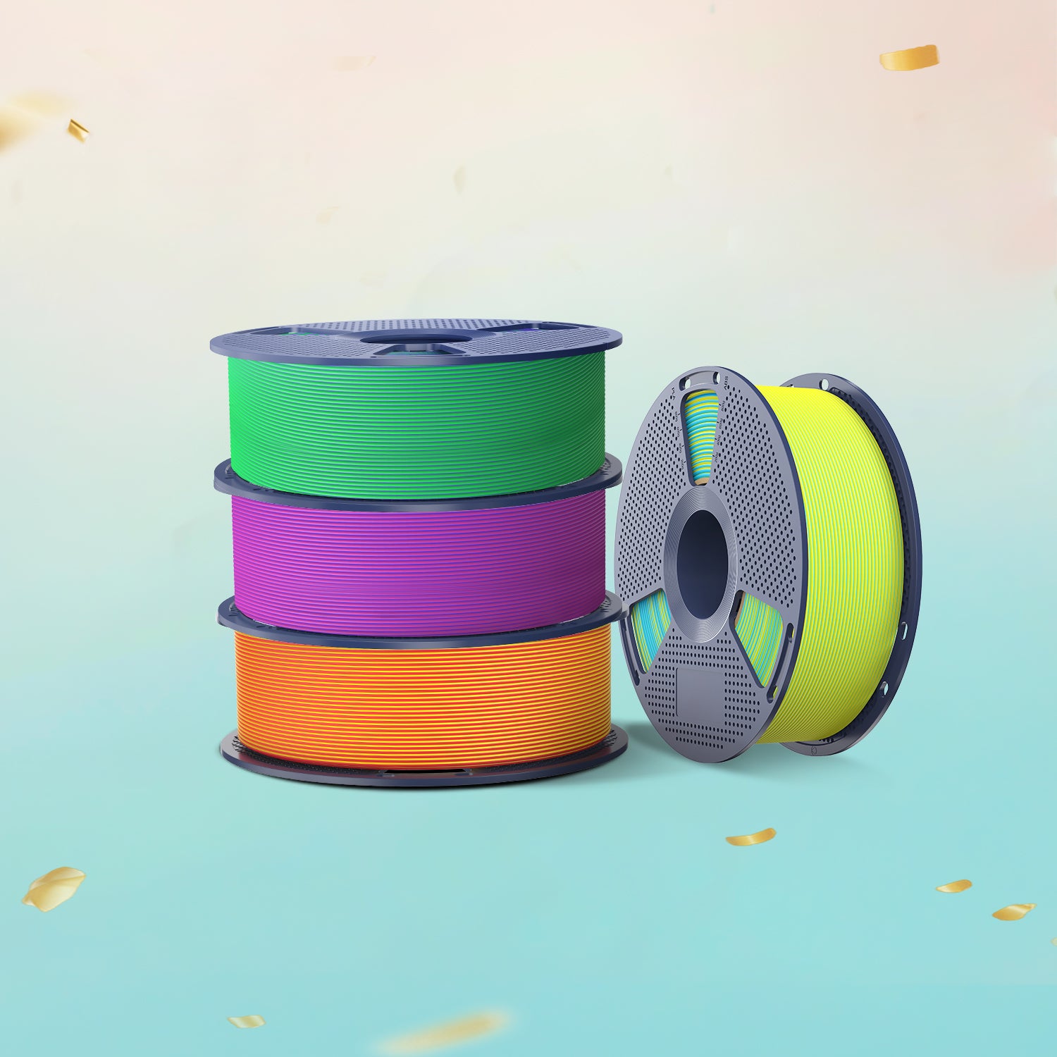 [Min. 3 Rolls] PLA Matte Dual-Color 3D Printer Esthenic Filament 1KG, Seamless Two-Tone Shifts & Soft Matte Finish