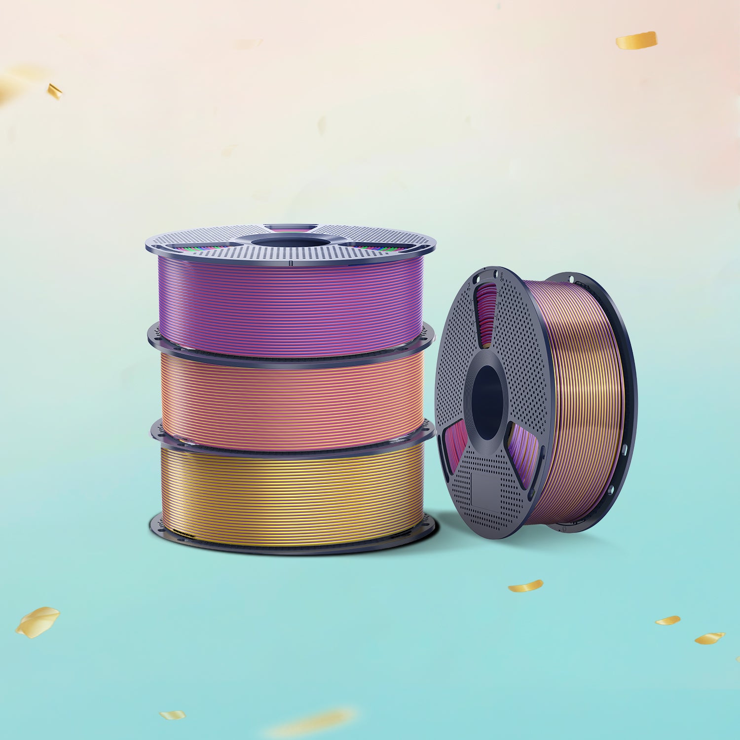 [Min. 3 Rolls] Multi-Color SILK Filament(Dual-Color, Tri-Color and Four-color) 1KG