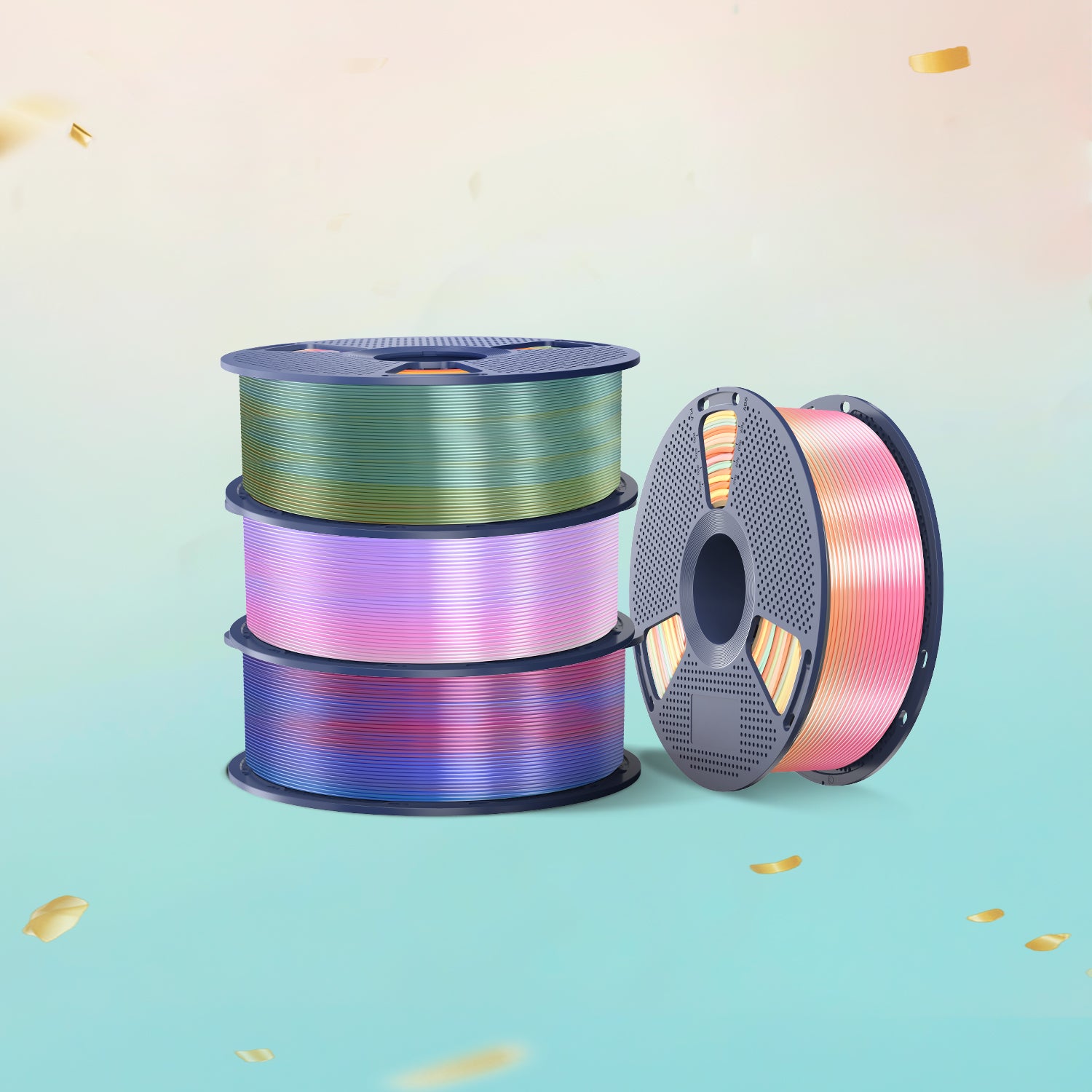 [Min. 3 Rolls] PLA Rainbow and PLA Transparent Rainbow and SILK Rainbow Filament 1KG