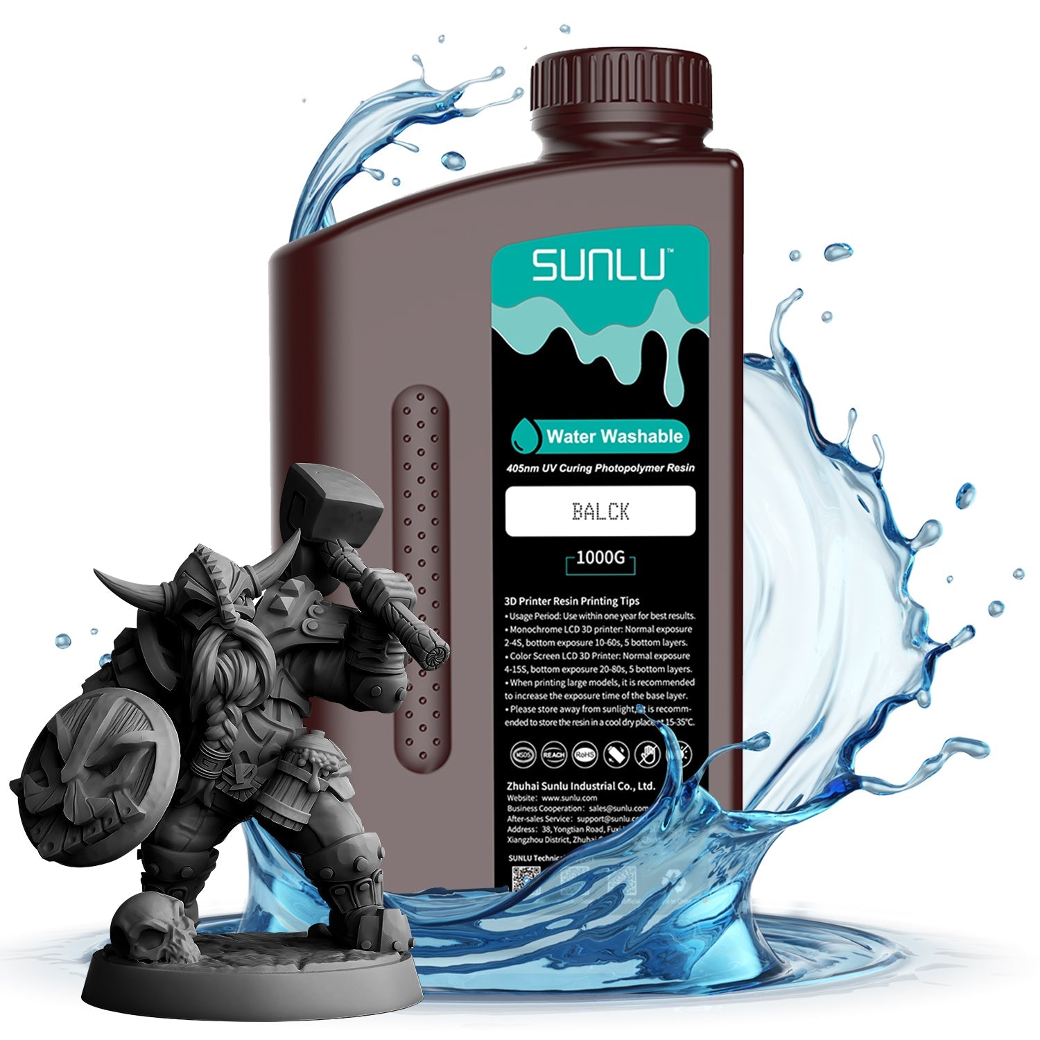 black water washable resin