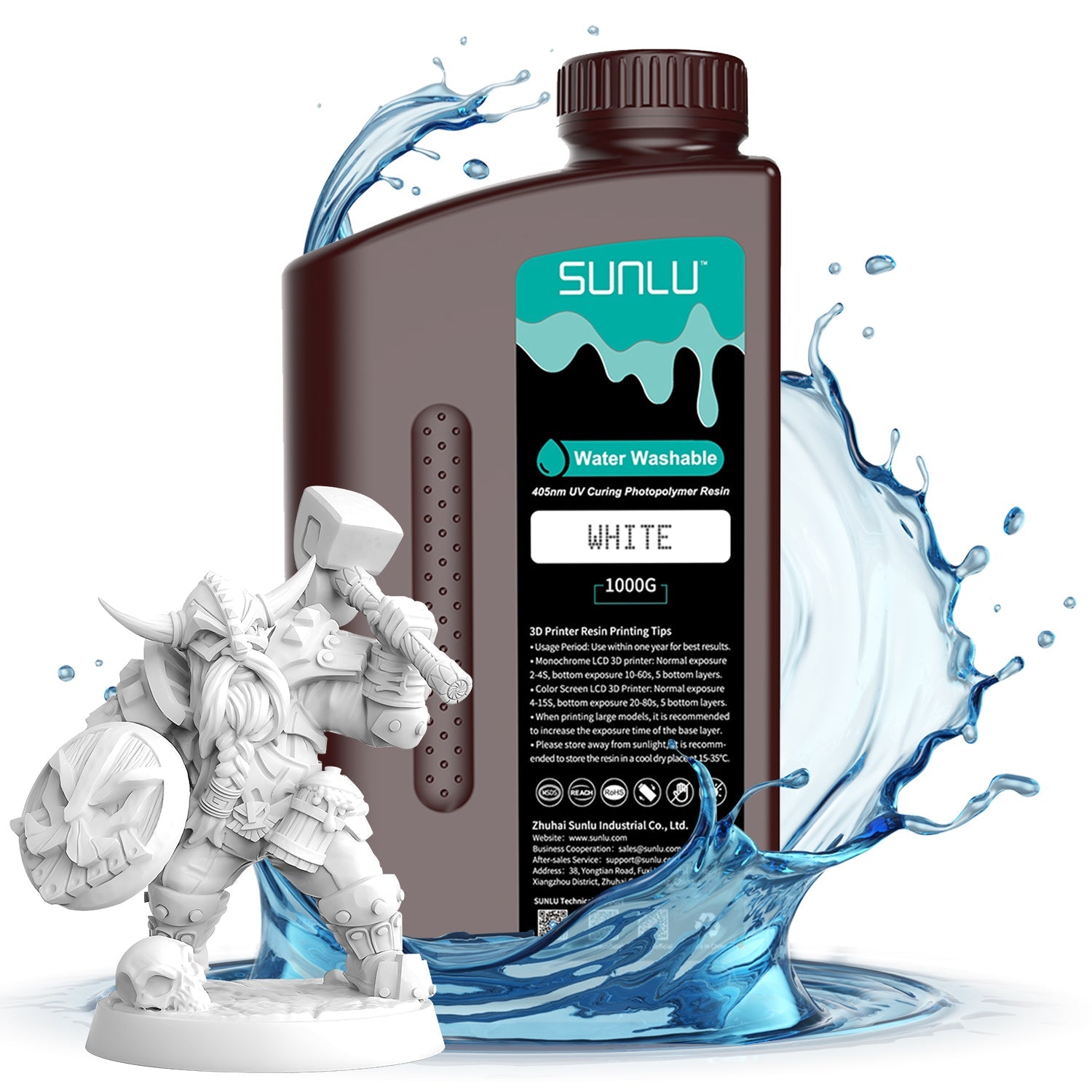 white water washable resin